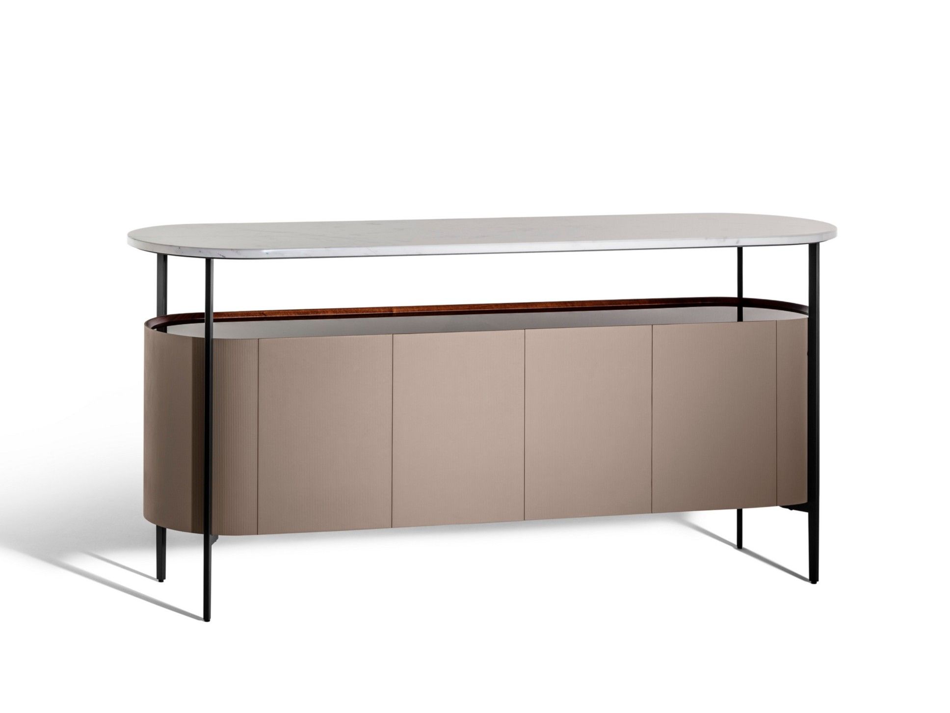 Шкаф с кожаной обивкой и мраморной столешницей Poltrona Frau коллекция-мебель и аксессуары ARCH-00147073 - Вид №1