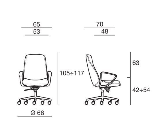 Офисное кресло руководителя с подлокотниками 5 спиц Sesta Jada ARCH-00025306 - Вид №2