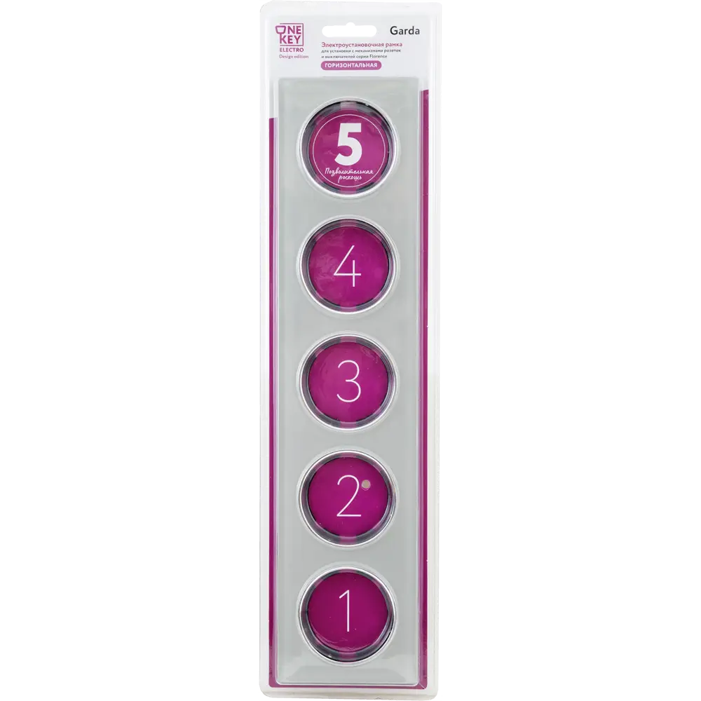 ONEKEYELECTRO Стеклянная рамка для розеток 5-местная серый глянец 82838535 Florence STLM-0036866 - Вид №4