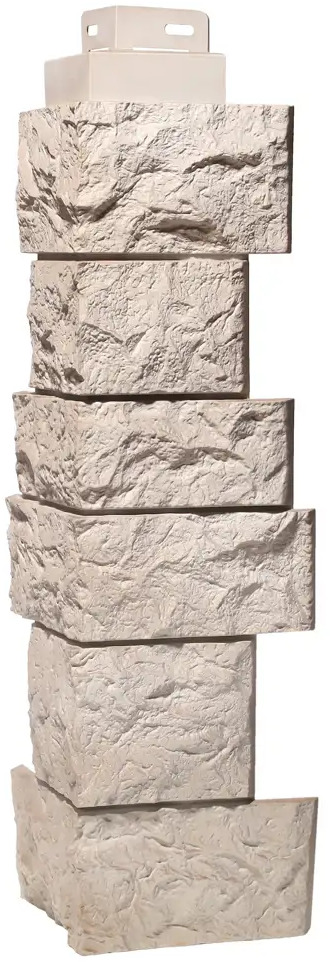 Наружный угол FineBer «Дикий камень» белый для фасадной отделки 18021740