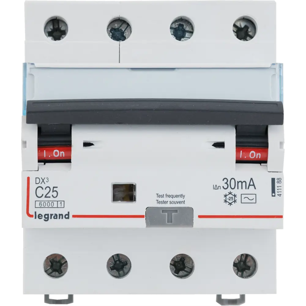 Автоматический выключатель дифференциального тока Legrand DX3 4P C25 A 30 мА 6 кА AC 411188 STLM-2051787 - Вид №1