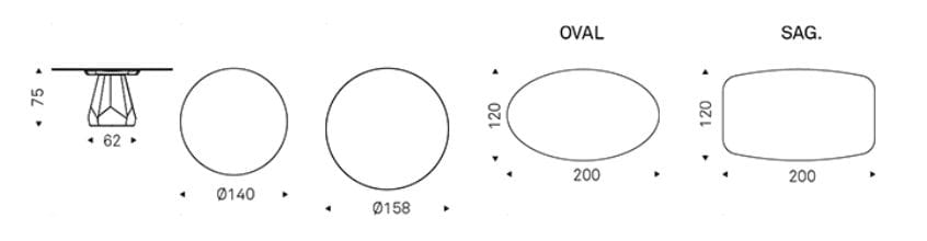 Круглый стальной стол и керамическая столешница Cattelan italia Церматт ARCH-00079090 - Вид №3
