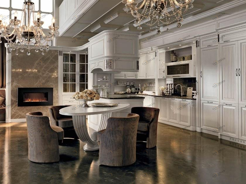 Martini Interiors Кухня из лакированной древесины с островом на заказ Convivio sun-id-1384296