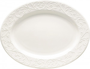 10525086 Lenox Блюдо овальное Lenox "Чистый опал, рельеф" 40,5см Фарфор