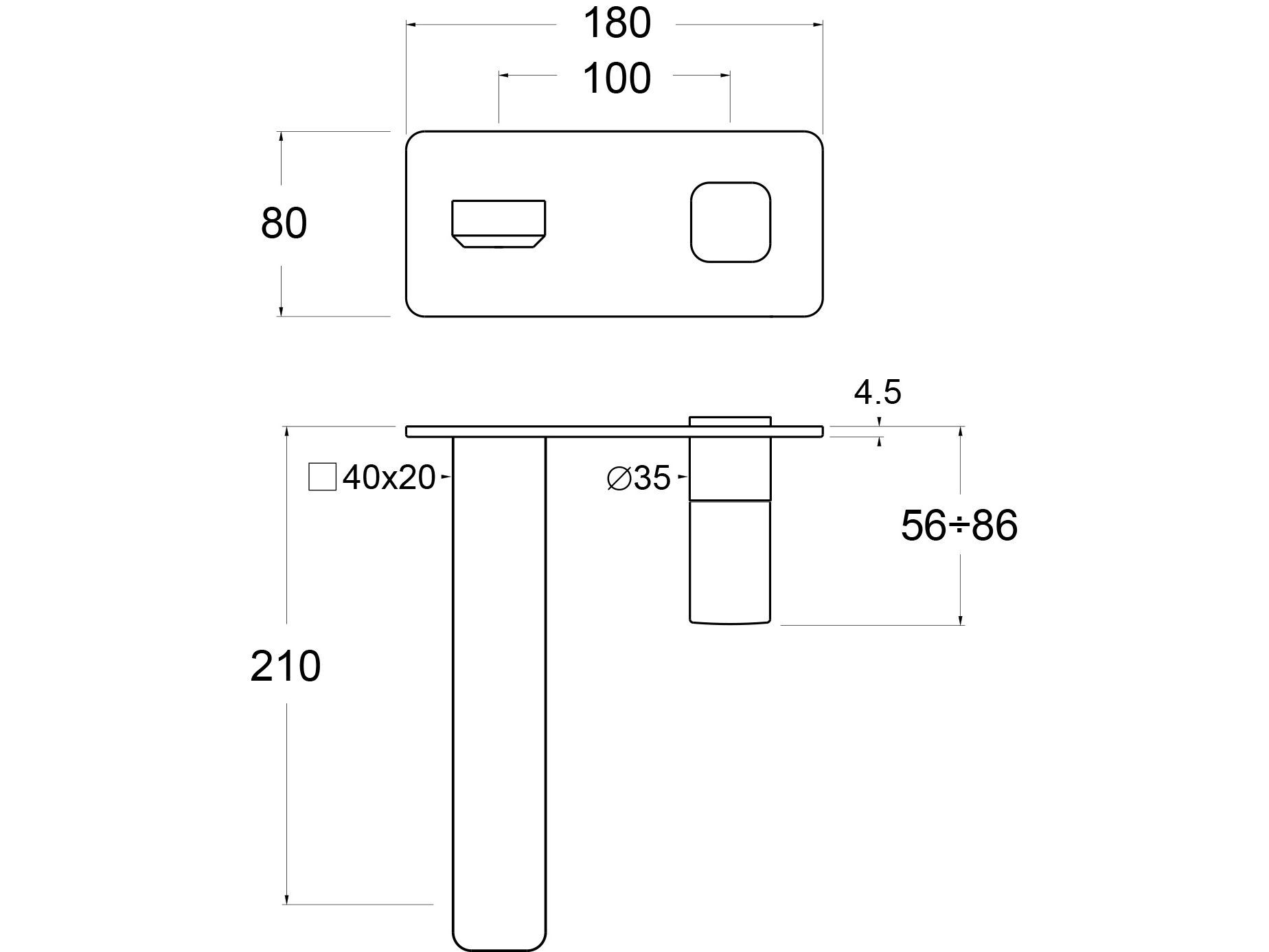Настенный однорычажный смеситель для раковины GUGLIELMI RUBINETTERIE GX ARCH-00061623 - Вид №1