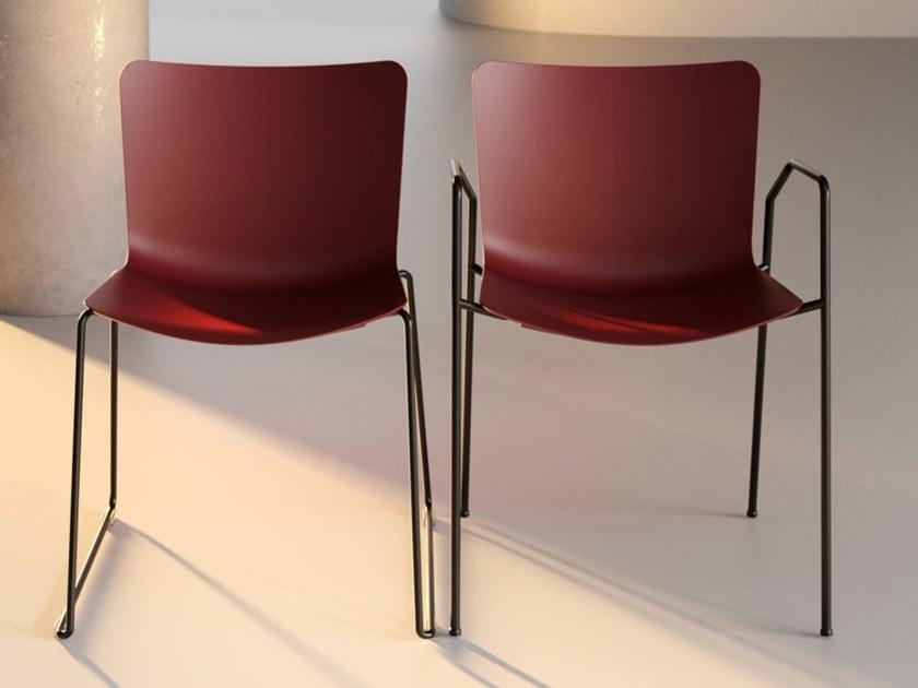 IBEBI Стул из полипропилена штабелируемый с подлокотниками Zaza sun-id-1503959 - Вид №1