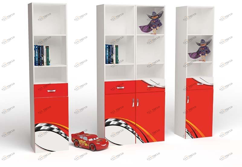 Стеллаж узкий ABC-KING La-Man, (правый), красная 4631148150768