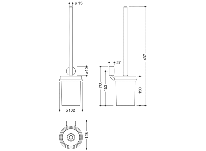 815.20.10065 Набор туалетных щеток HEWI WC-Accessoires  - Вид №4