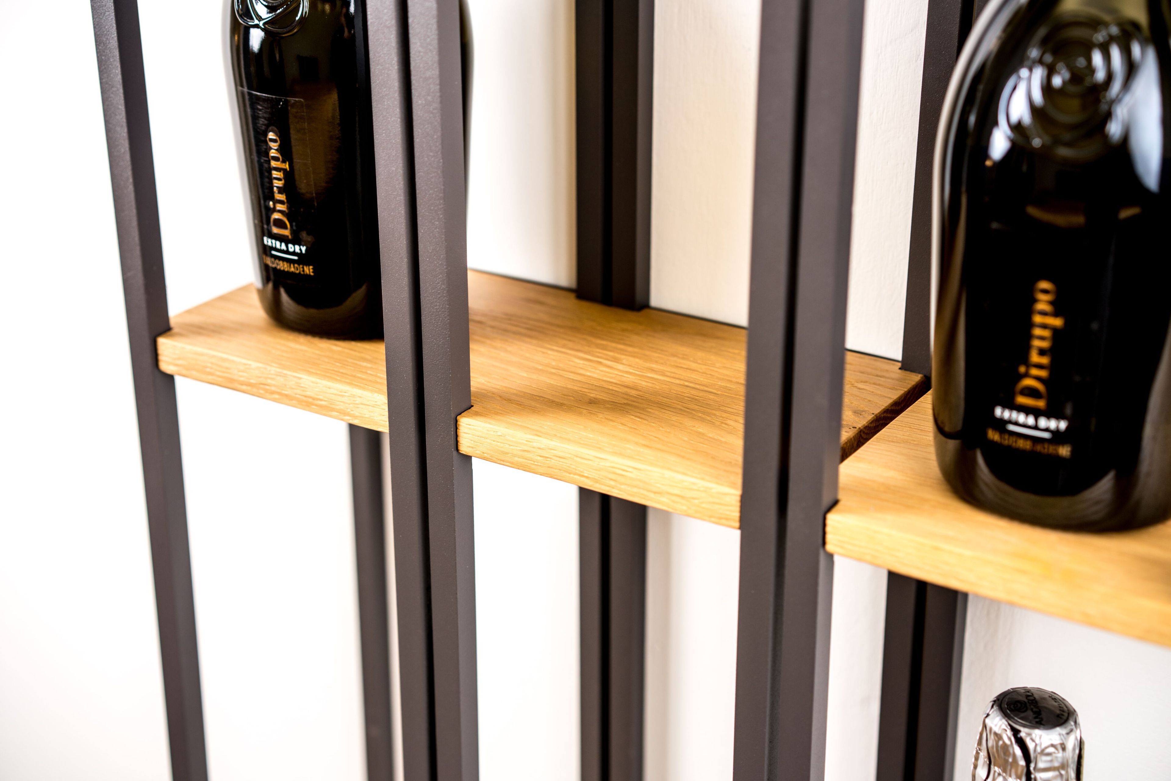 Стальная и деревянная настенная винная стойка Canel Fucina Design BIBLIO ARCH-00002980 - Вид №1