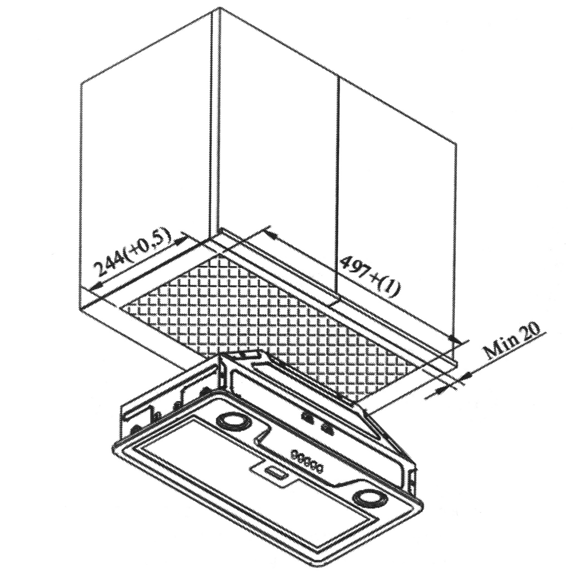 5370030 Вытяжка полновстраиваемая KRONA ELISA 600 GLASS PB белый STDN-0101228 - Вид №8