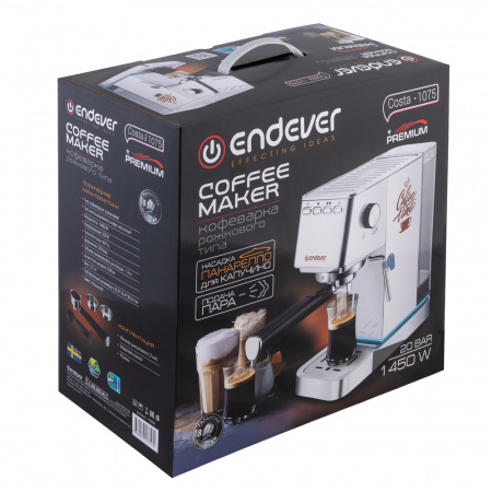 5364270 Кофеварка рожковая Endever Costa-1075 серый STDN-0136217 - Вид №8