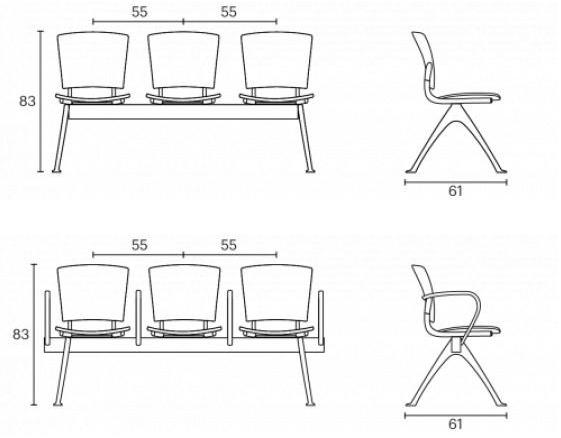 ENEA Барный стул с подлокотниками из стали и полипропилена Eina sun-id-1456278 - Вид №2