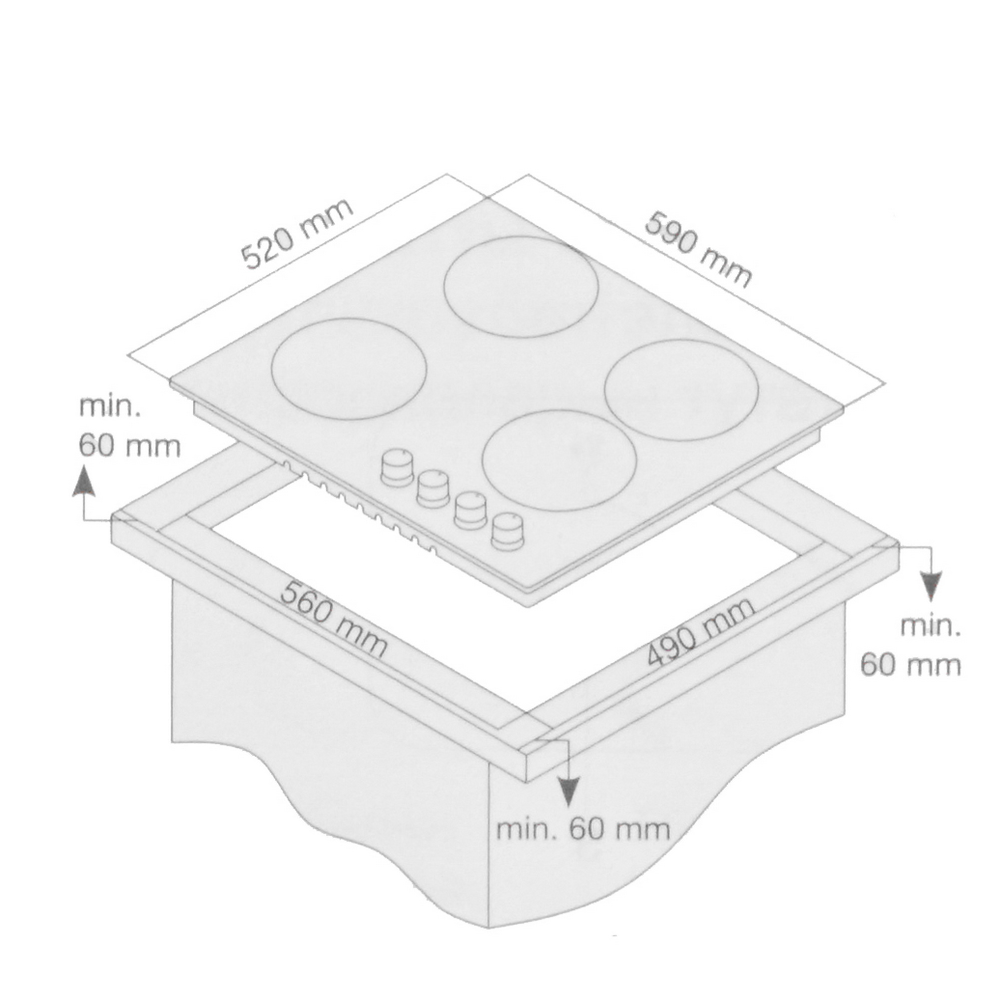 9169615 Газовая варочная поверхность Simfer H60V40B423 STDN-0017209 - Вид №6