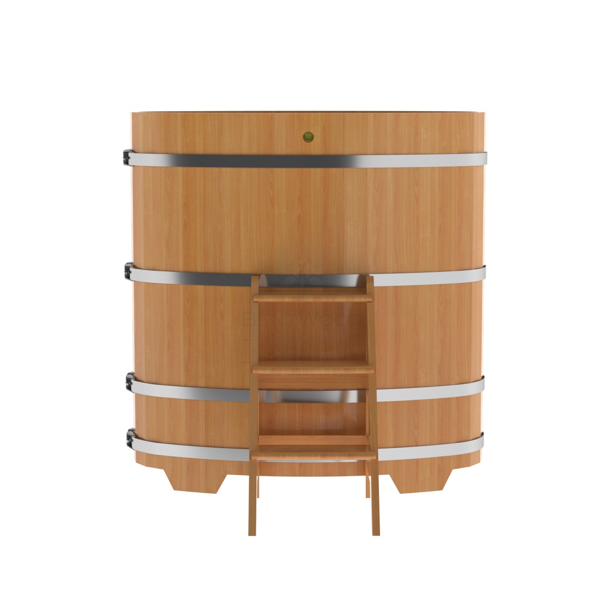 1139 Купель овальная из лиственницы 0,69х1,31х1,4 натуральная премиум Alyarus  - Вид №3