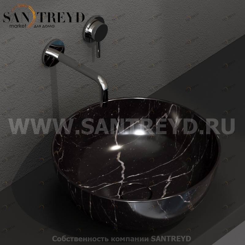 B6T37PN Накладная раковина на столешницу  круглая Ceramica Globo T-EDGE