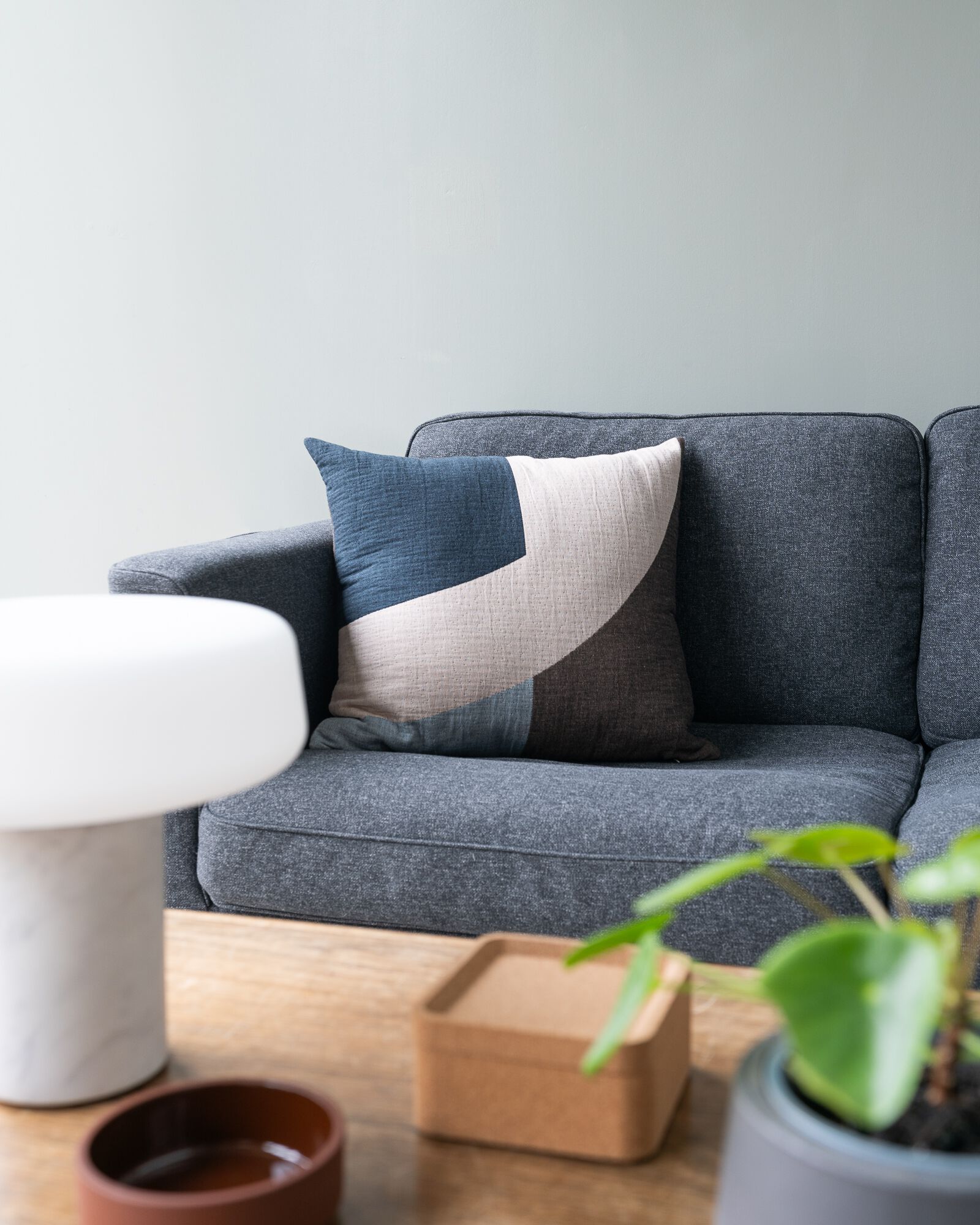 Квадратная подушка из хлопка с геометрическим рисунком Case Eclipse ARCH-00000917 - Вид №5