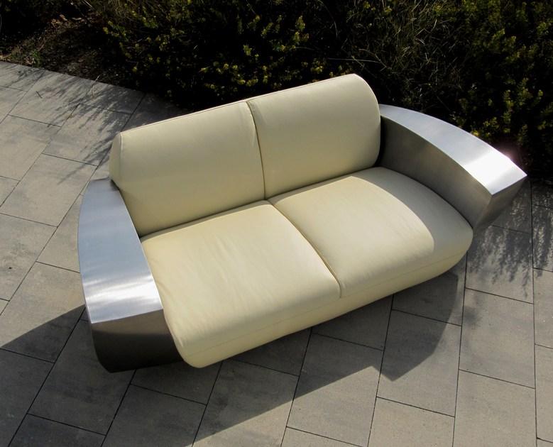 ICI ET LÀ 3-х местный кожаный диван Handmade metal furniture by ici et là Sse06 - Вид №3