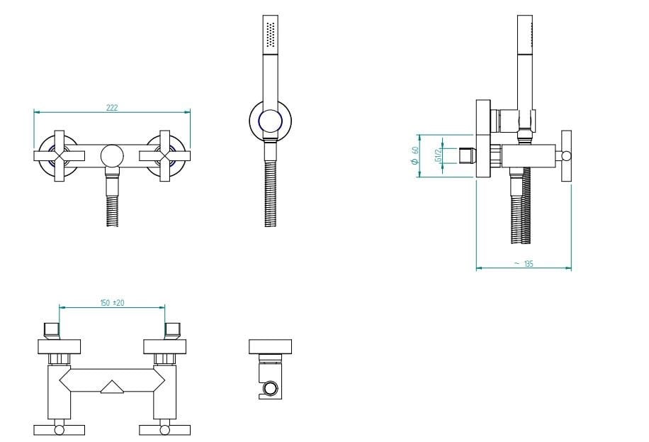 Смеситель для душа с отдельной розеткой Zazzeri Da-Da ARCH-00058903 - Вид №2