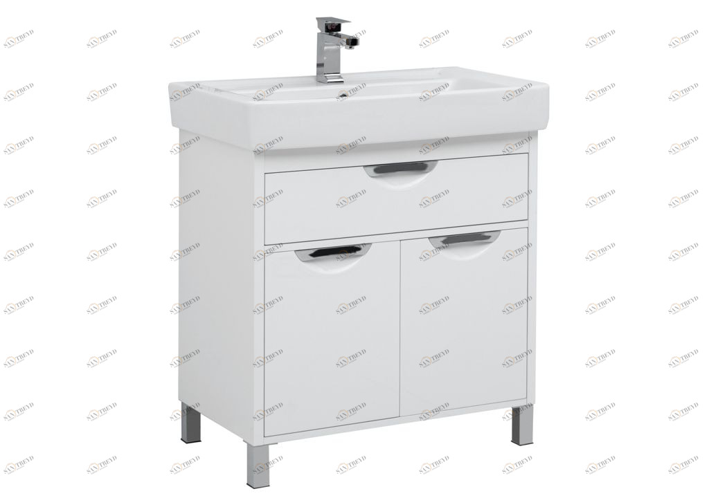 Тумба с раковиной Aquanet Гретта 80 New белый (1 ящик, 2 дверцы) 0023358000185552
