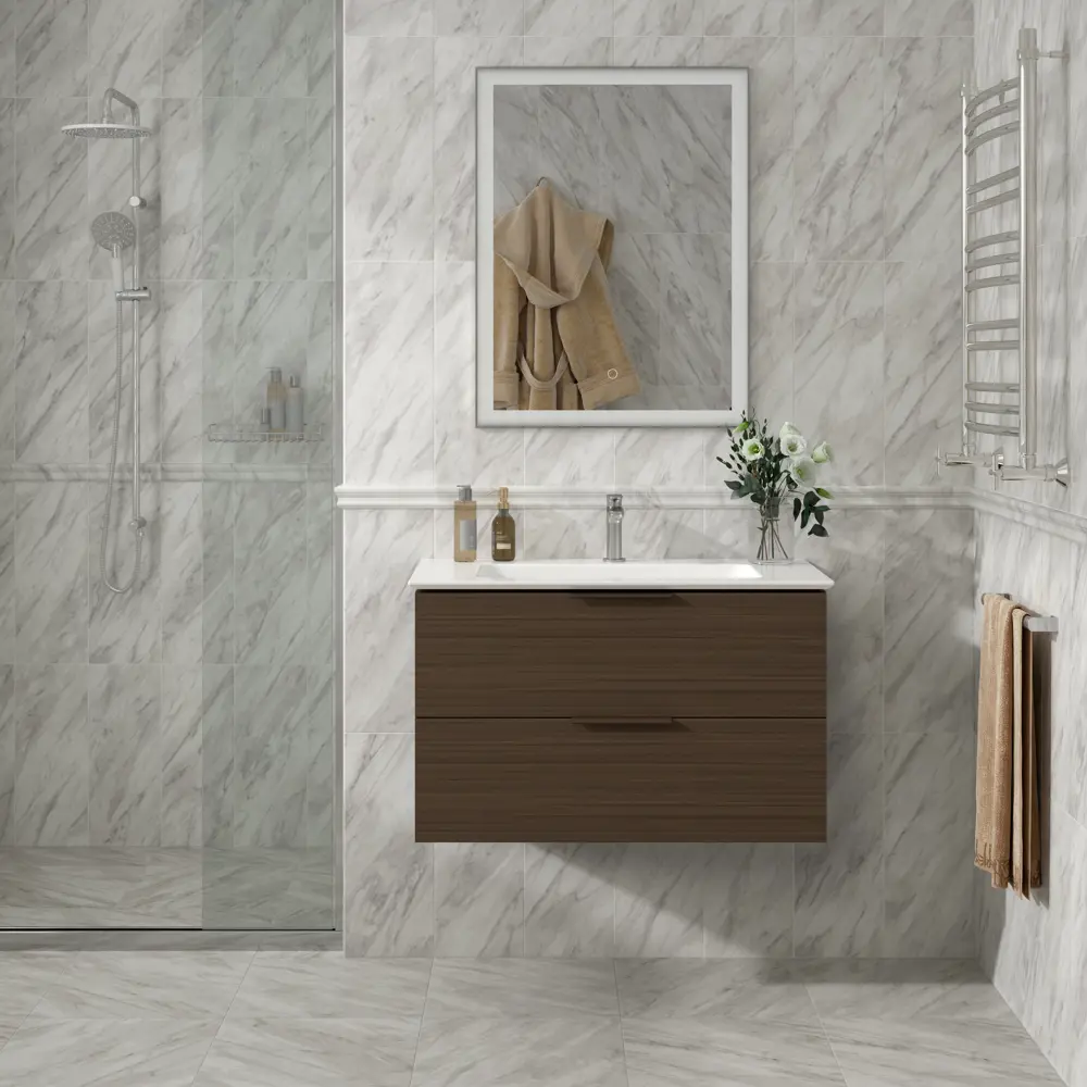 Зеркало универсальное Mi Plus с подсветкой 60x80 см цвет белый Santreyd STLM-2169990 - Вид №3