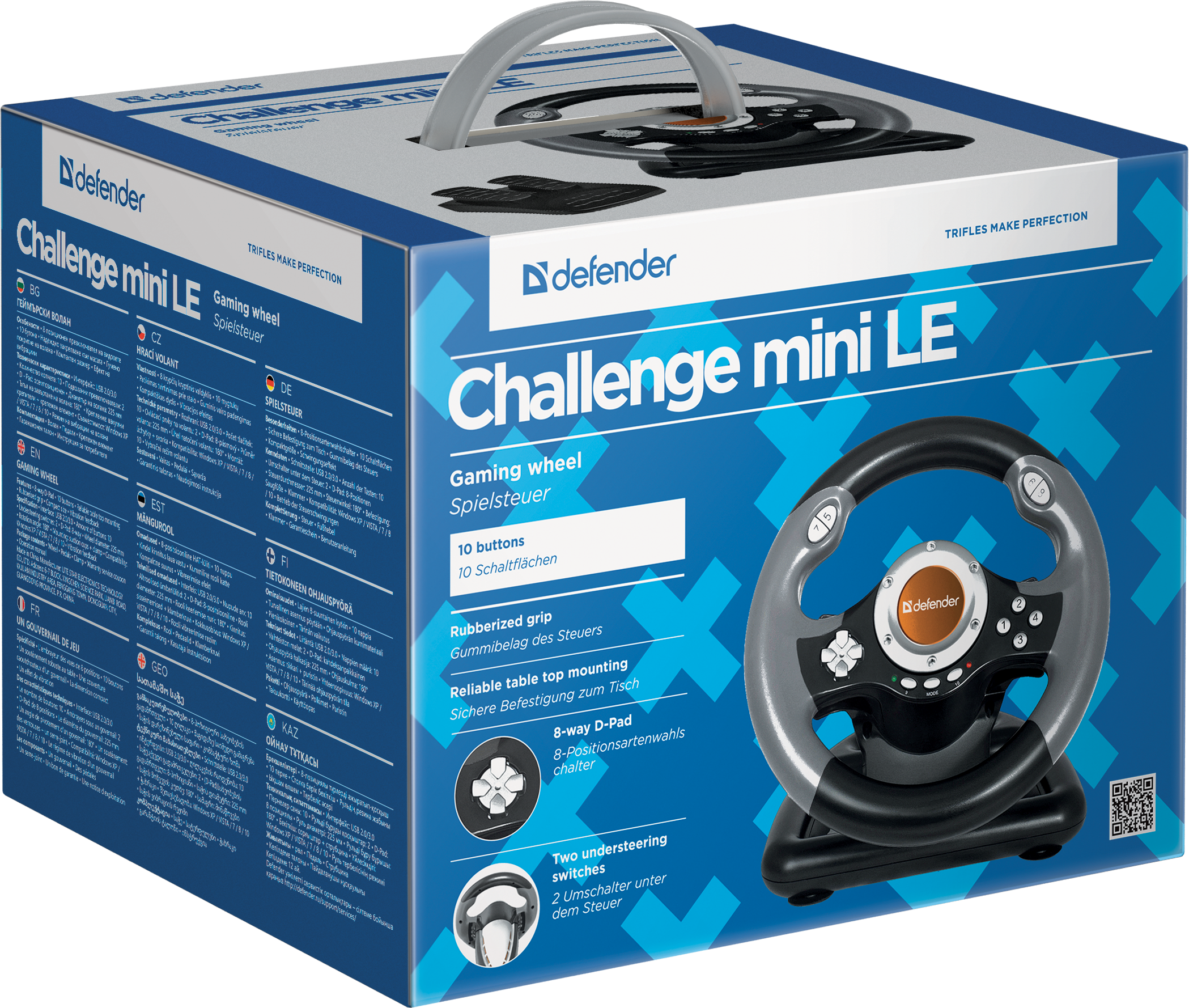 64351 игровой руль challenge mini le usb, мини, 10 кнопок Defender Santreyd  - Вид №5