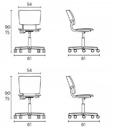 ENEA Офисный стул из полипропилена с 5 спицами на колесиках Bio sun-id-1433198 - Вид №1