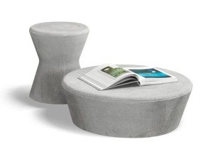 Бетонный садовый стул / журнальный столик