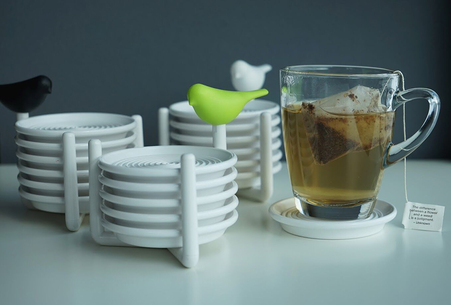 QL10303-WH Набор подставок под чашки sparrow, белый Qualy  - Вид №1