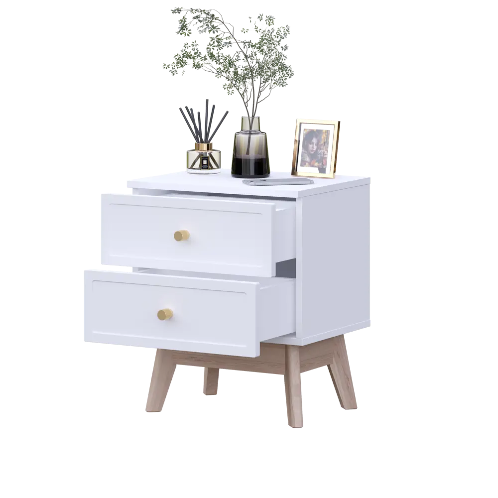 Тумба прикроватная 2 ящика KONSENSA Лион Амьен 45x54x35 см ЛДСП цвет белый STLM-2208954 - Вид №10