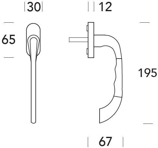 Reguitti Оконная ручка из латуни dk на розе Public A175dk01588 - Вид №2