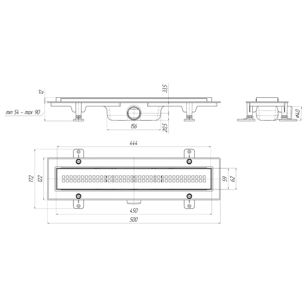Душевой трап АНИ пласт «Риф» с сухим затвором 450 мм 82597058 STLM-0030978 - Вид №5