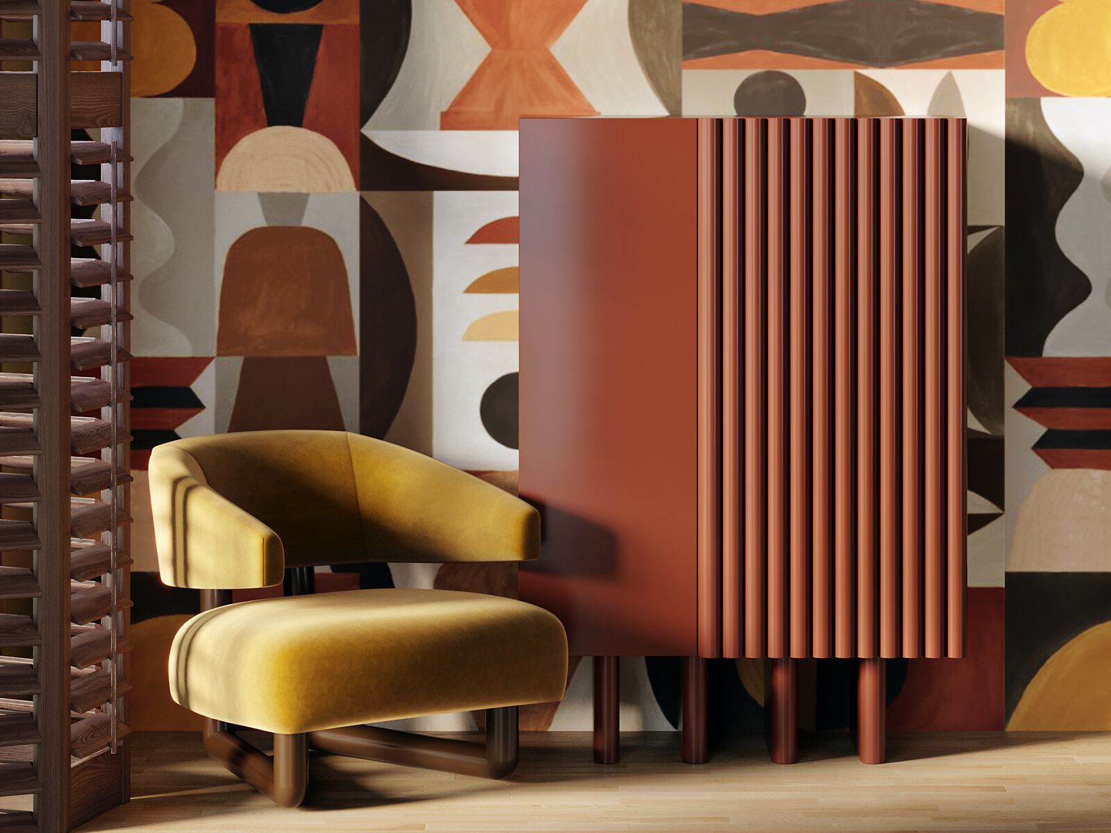 Деревянный шкаф с распашными дверцами ANA ROQUE INTERIORS ARCH-00082205