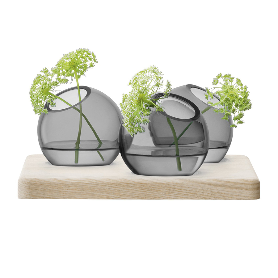 Трио ваз на подставке 8 см серые Axis LSA INTERNATIONAL ДИЗАЙНЕРСКИЕ 253371 Серый  - Вид №2