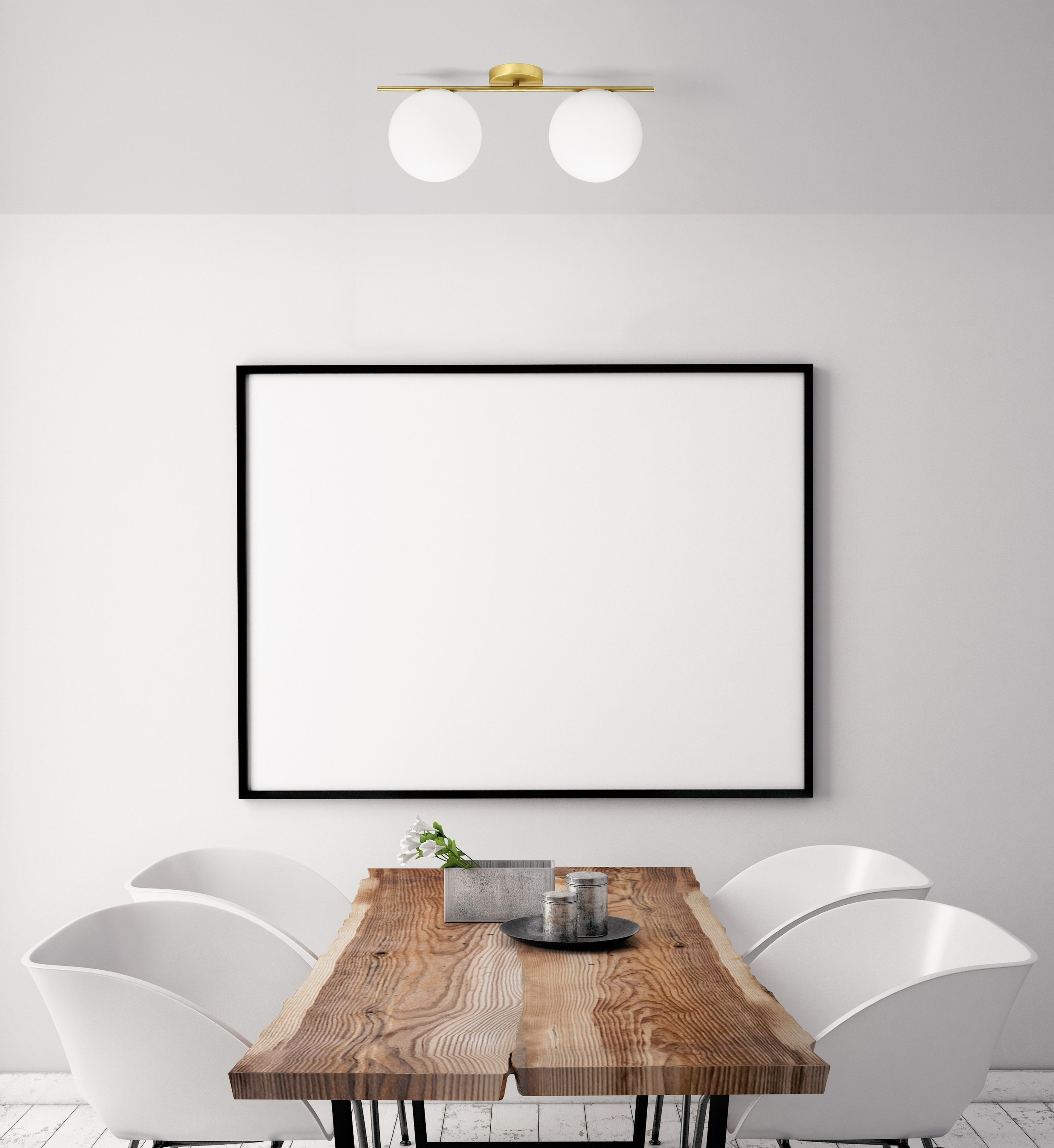 Потолочный светильник из опалового стекла и металла Miloox Jugen ARCH-00152256 - Вид №6