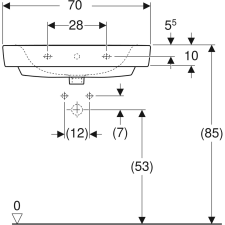 501.722.00.1 Накладная раковина Geberit Renova Plan Geberit  - Вид №35