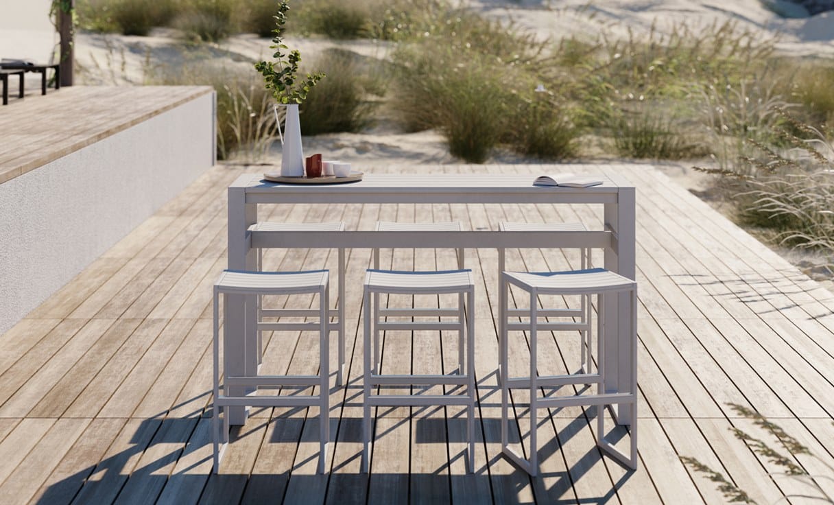 Алюминиевый высокий стул с порошковым покрытием с подставкой для ног Case Eos ARCH-00093146 - Вид №9