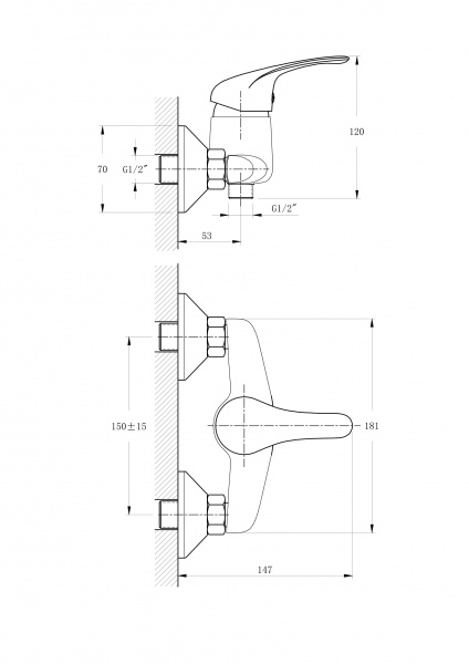 Смеситель для душа Rush Corsica CO4240-63 хром 11521135 - Вид №1