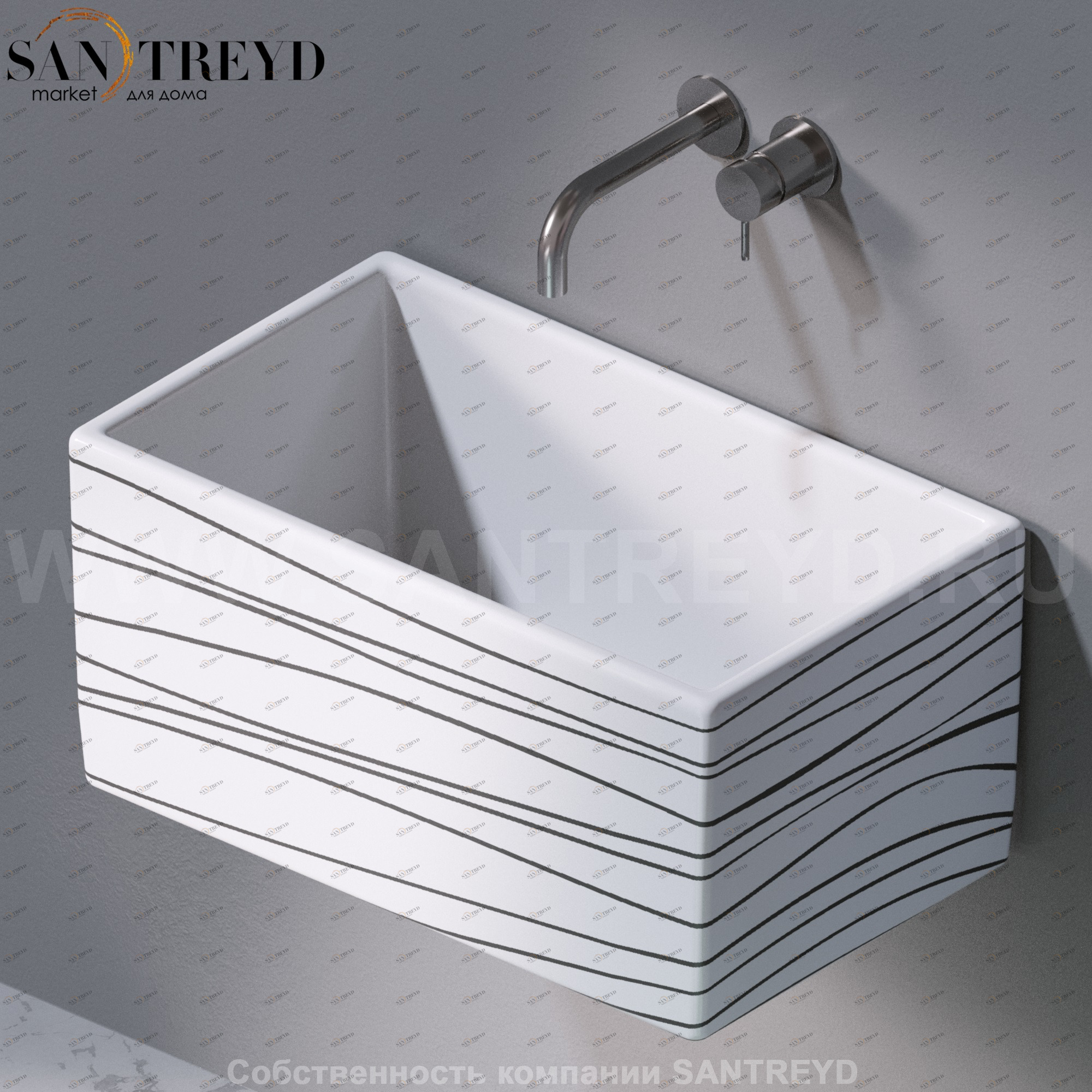 L112410 Подвесная раковина настенная прямоугольная A. e T. Italia Tower белая AeT ITALIA