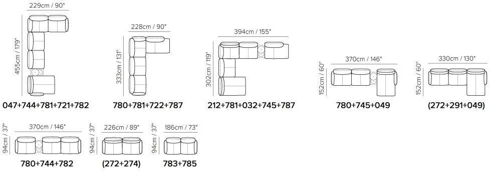 Natuzzi Модульный диван из кожи и ткани Solar sun-id-1460899 - Вид №3