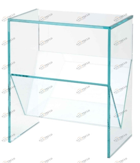 Приставной столик стеклянный с полкой Rack PUSHA PUSHA 062908 Прозрачный 