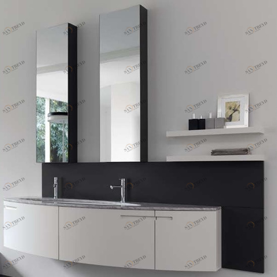 Комбинация ванной комнаты SY22 в отделке Marmo Bianco Carrara/L41 Bianco/L06 Cenere MILLDUE SYMI SYMI22