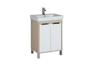 Тумба под раковину Aquanet Гретта 60 светлый дуб (2 дверцы)