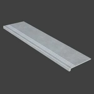 Граните Стоун Цемент ступень серый структурированная 1200x320