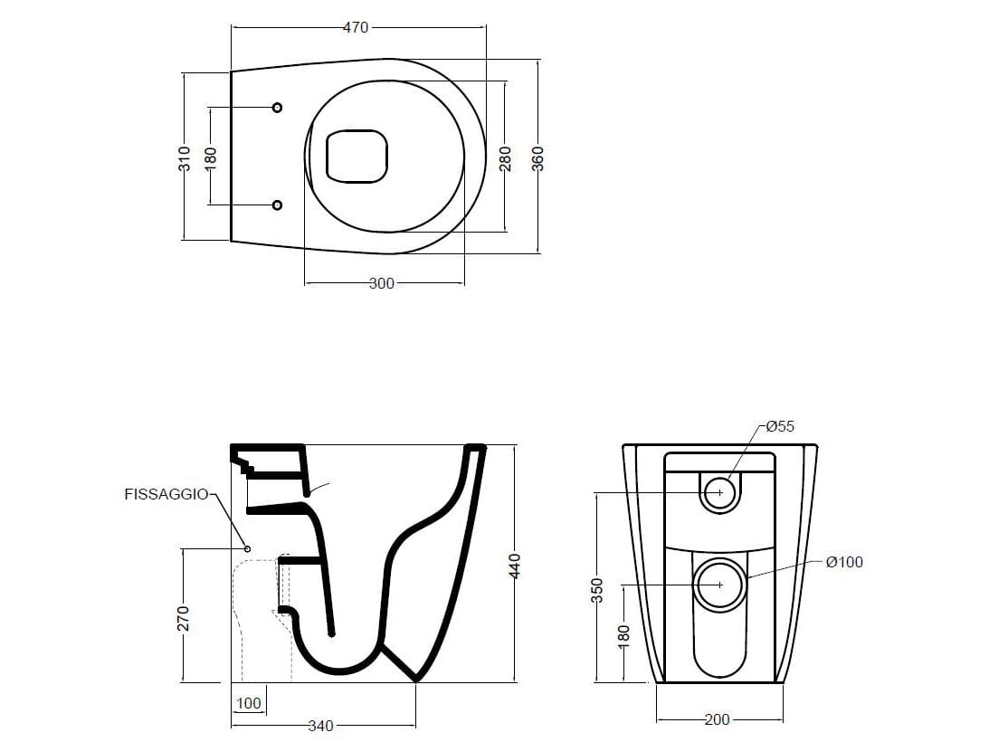 Напольный туалет без бриды Axa Малый Eva-Petite Eva ARCH-00042981 - Вид №10