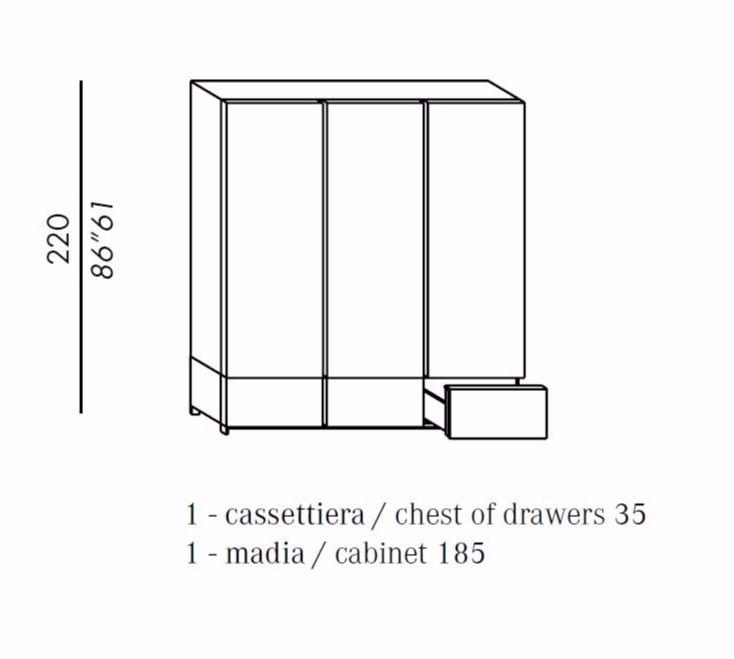 Meridiani Модульный лакированный деревянный шкаф Bolk sun-id-1354120 - Вид №3