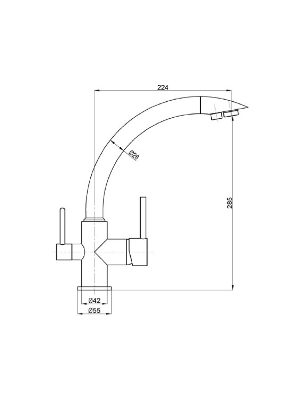 687547 Смеситель кухонный Tolero Valencia Satin Polygran  - Вид №1