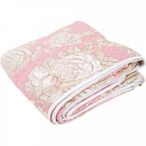 82614709 Покрывало Rozalia, 200x220 см, полисатин стёганый, цвет пыльная роза романтика