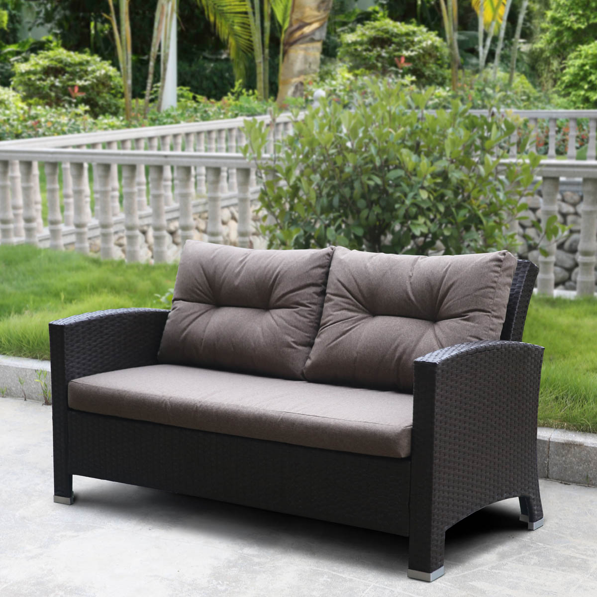 AFM-205B Brown/Light brown Плетеный диван Afina 