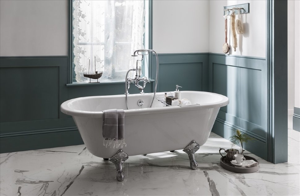 Ванна акриловая Windsor двусторонняя с ножками E10 CHR Windsor Burlington E3, E10 CHR - Вид №2