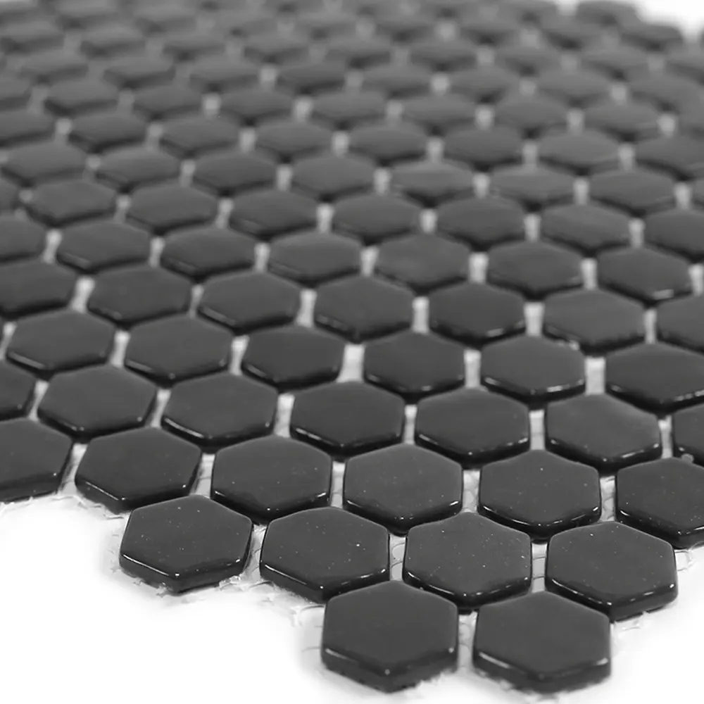 Мозаика стеклянная Natural STP-BK001-HEX 29x29 см цвет черный Santreyd Steppa STLM-2066524 - Вид №1